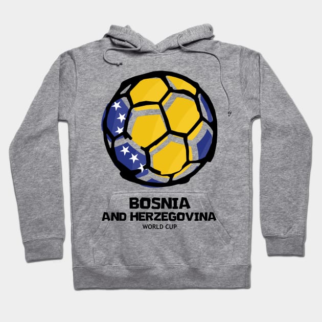 Bosnia And Herzegovina Football Country Flag Hoodie by KewaleeTee